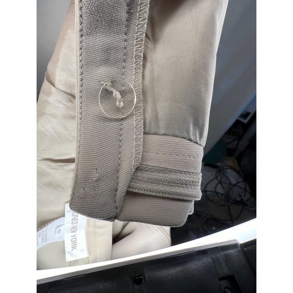 Jones New York dress pants size 10 beige fully lined wide leg zipper USA FLAW - Picture 12 of 16